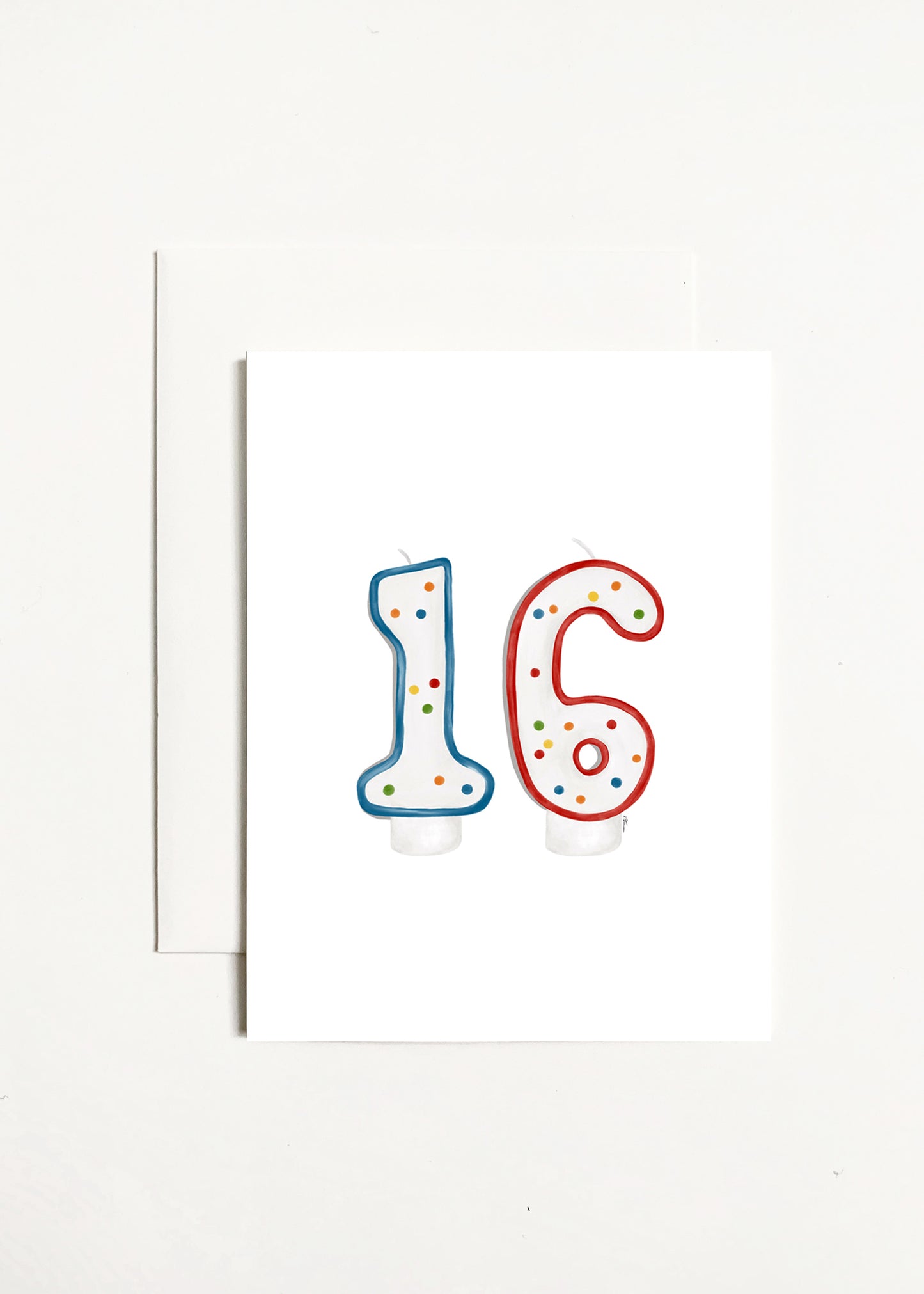 16 Birthday Candles - Blue and Red