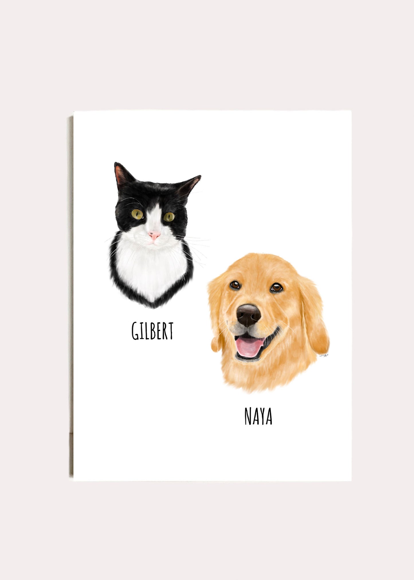 Custom Pet Portrait - 5x7 Art Print