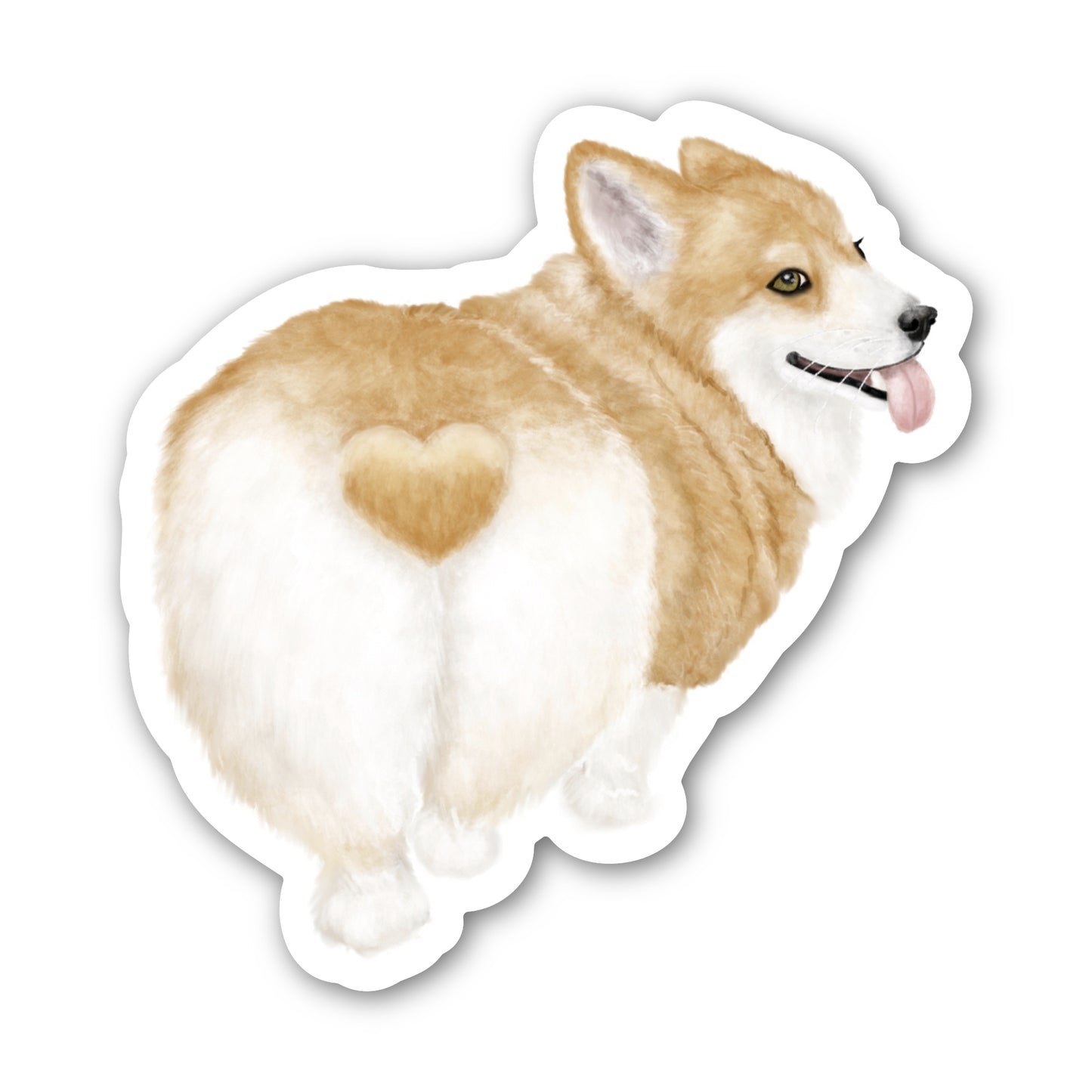 Corgi Heart Butt Sticker