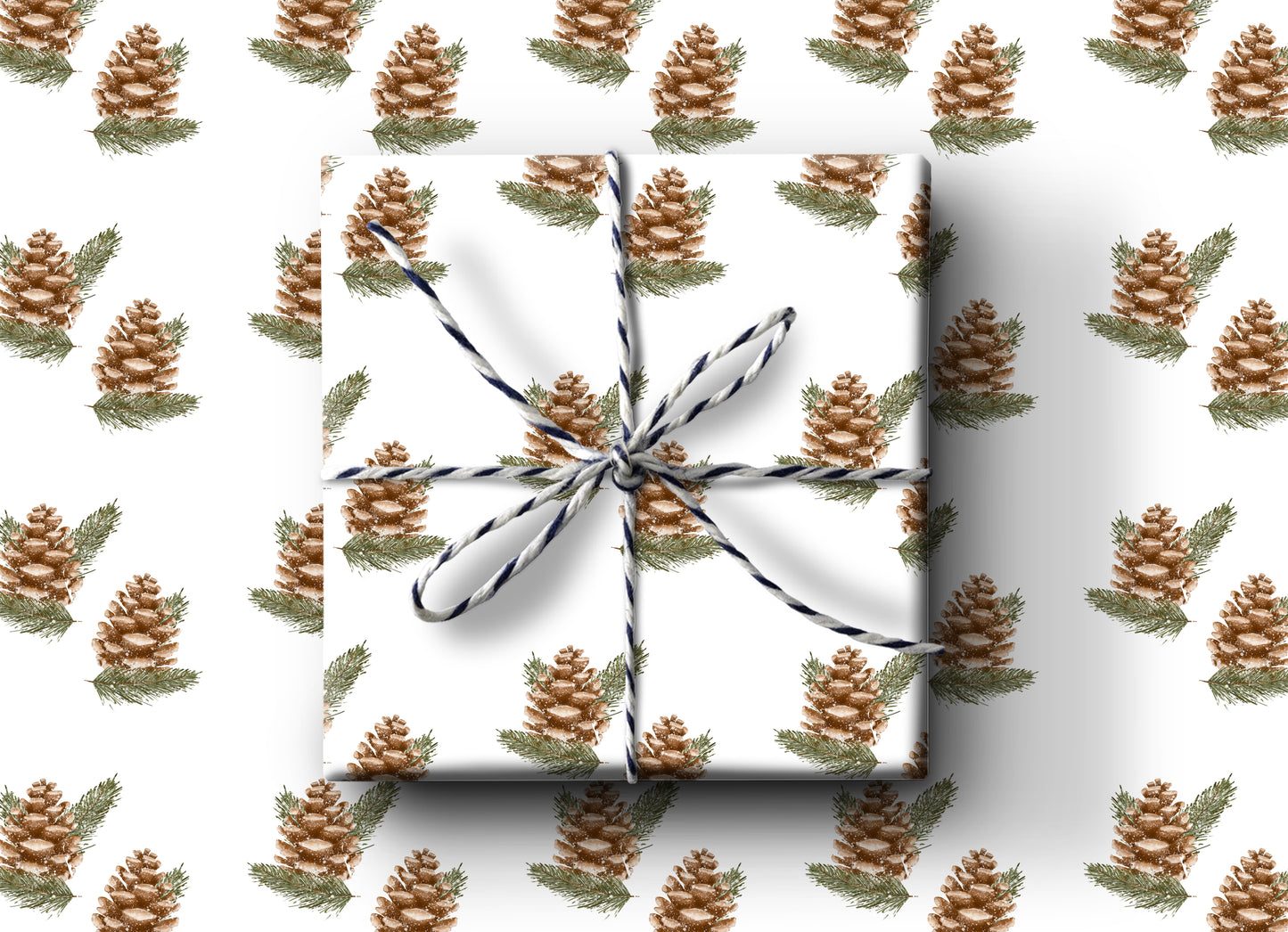 Holiday Pinecones Wrapping Paper