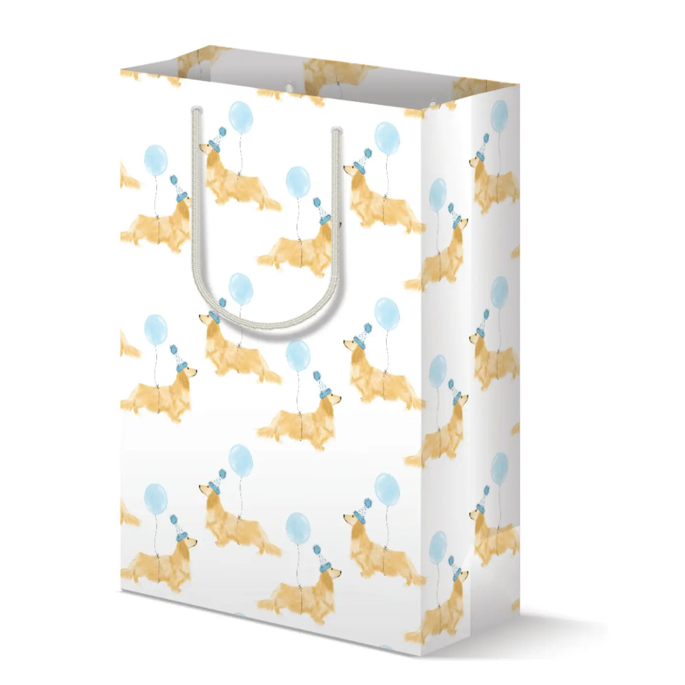 Birthday Dog Blue Balloon Gift Bag