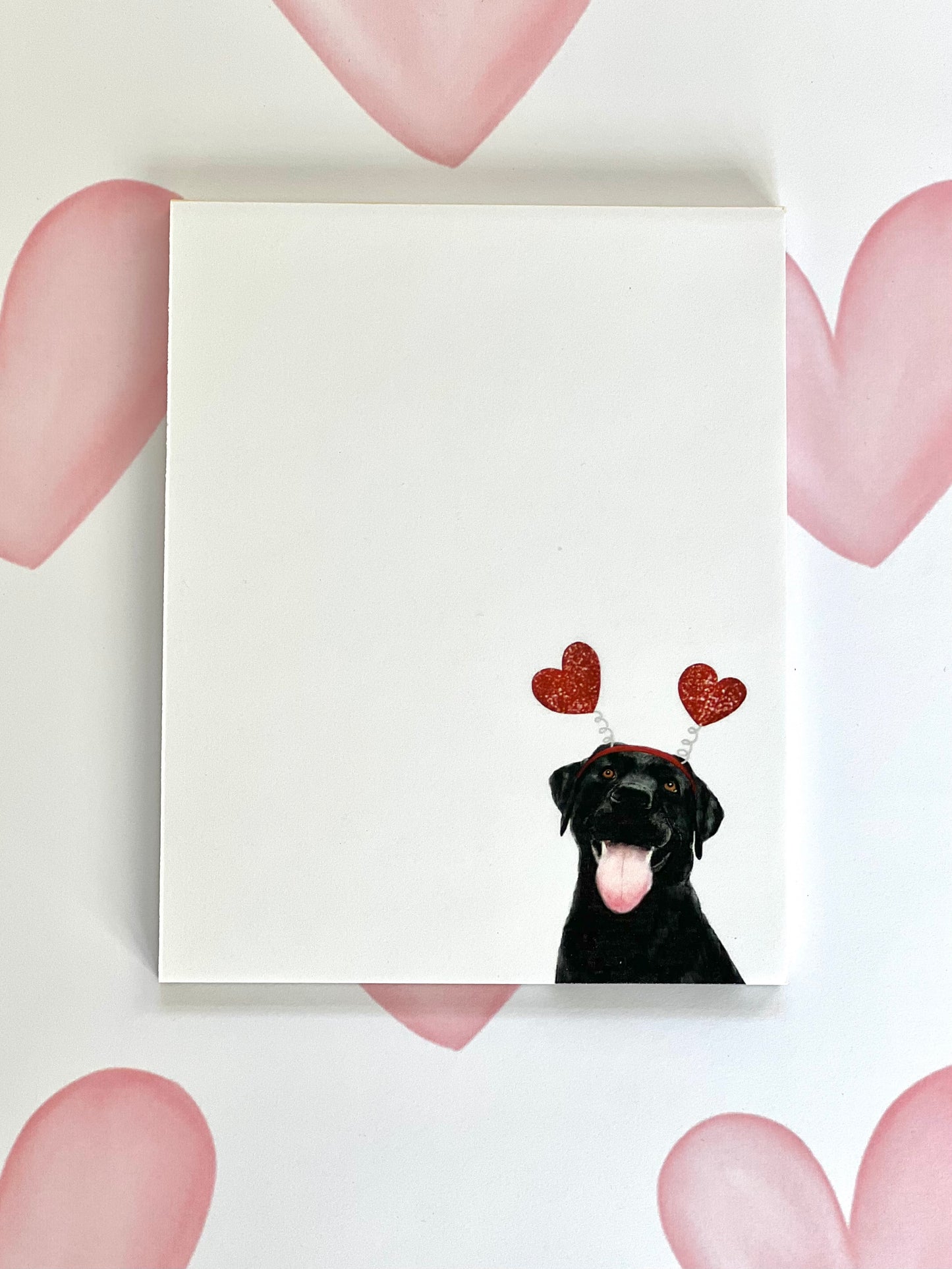 Hearts Black Lab Notepad