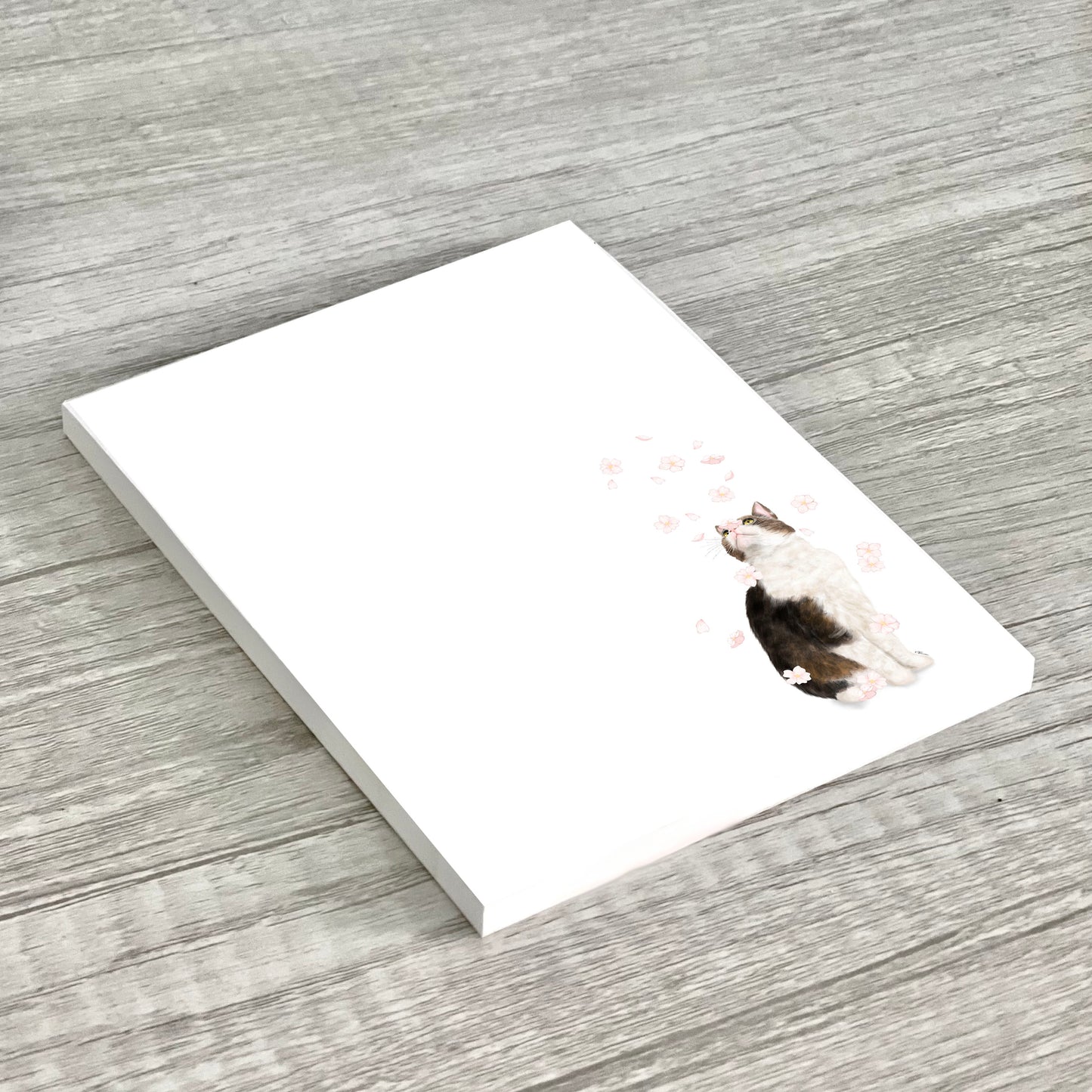 Falling Sakura - Cat Notepad