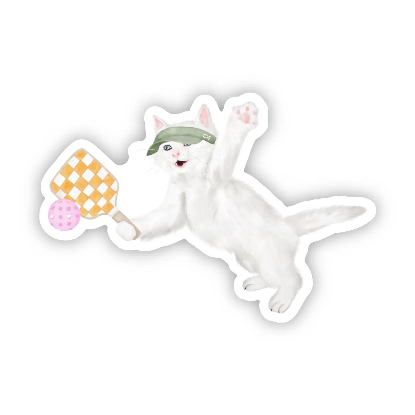 Pickleball Cat Sticker