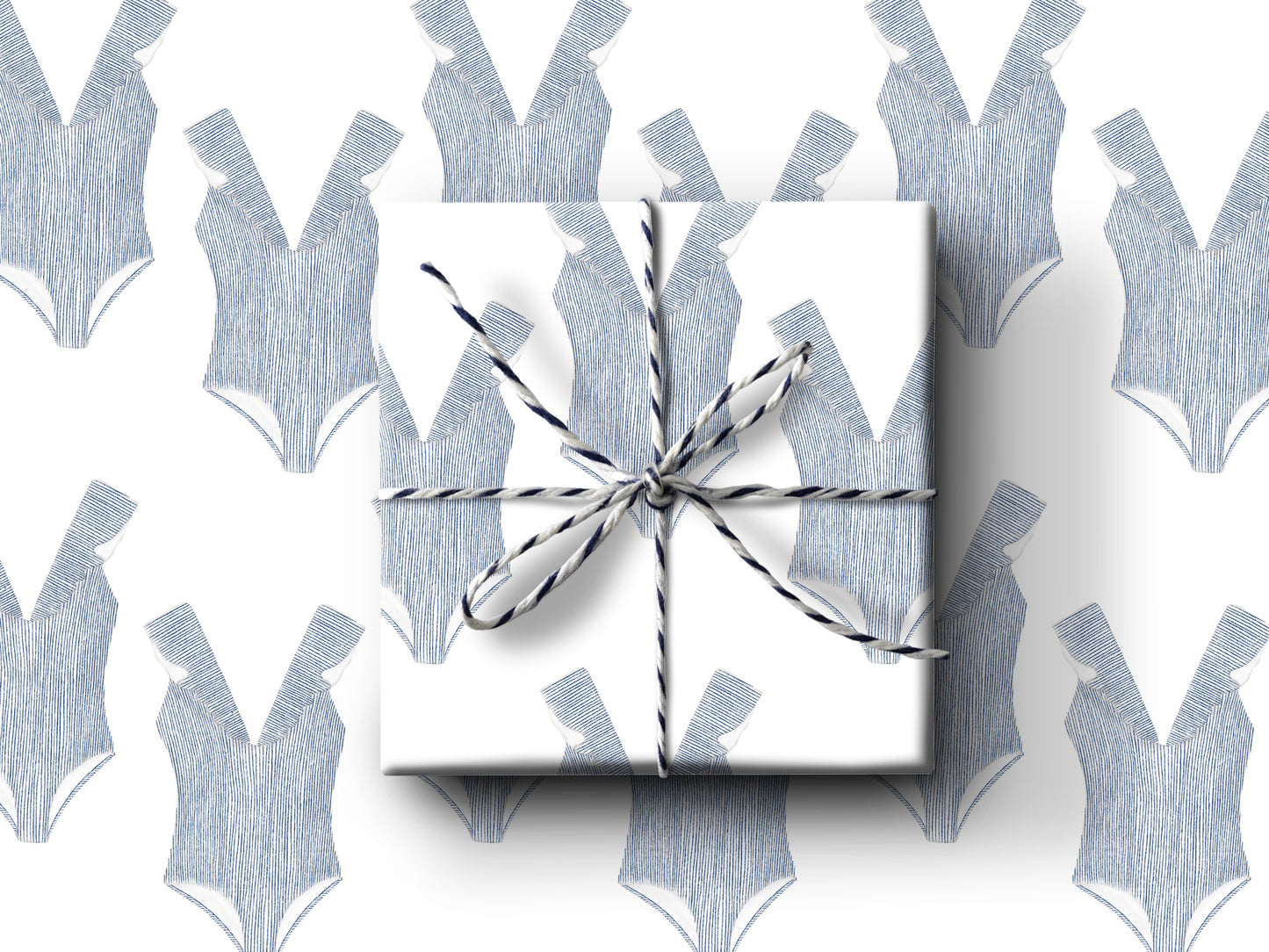 Striped Bathing Suit Wrapping Paper