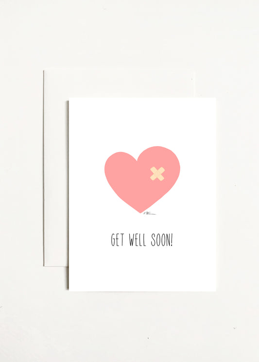 Get Well Soon! - Heart With Band Aid