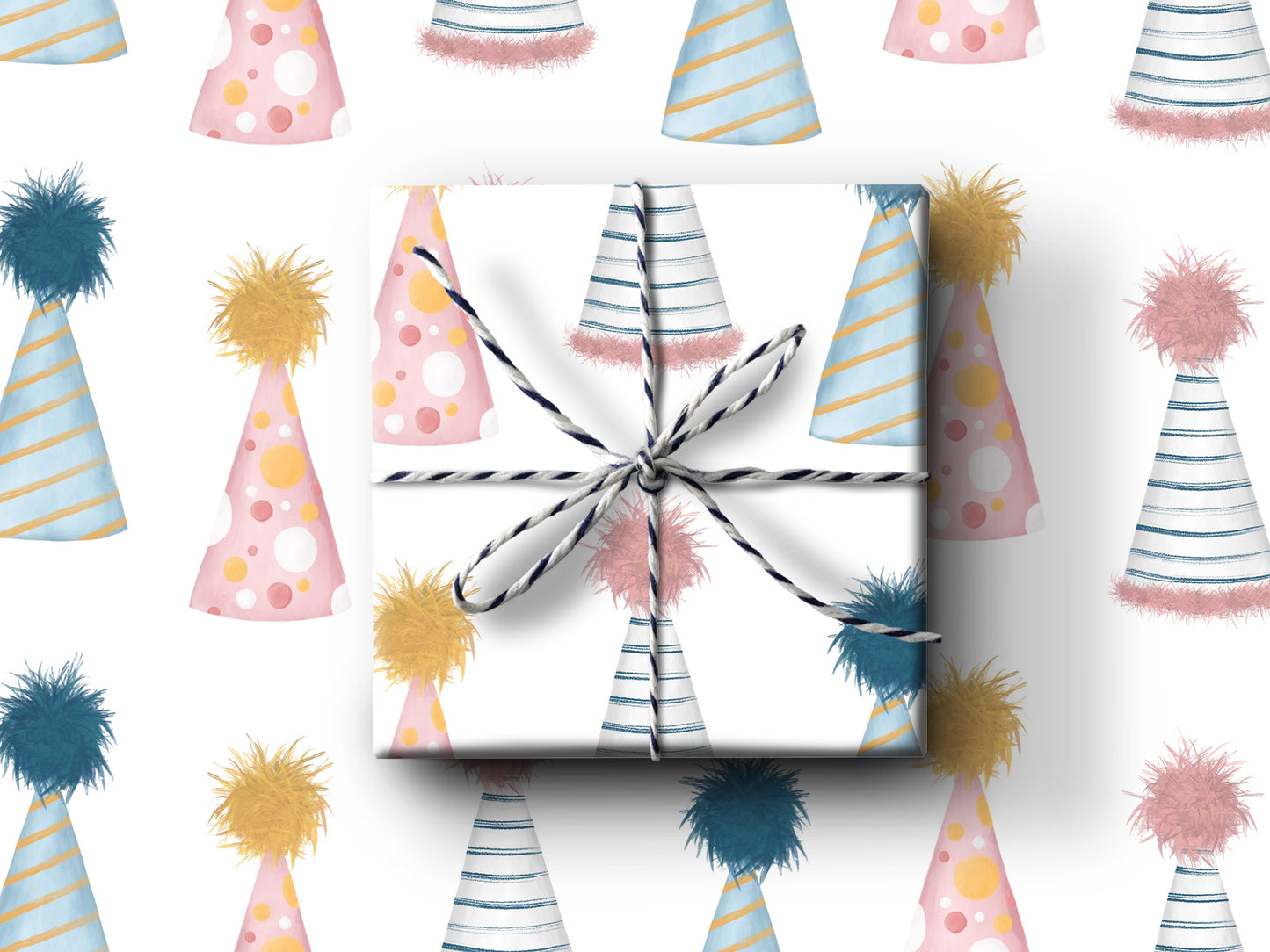 Party Hats Wrapping Paper