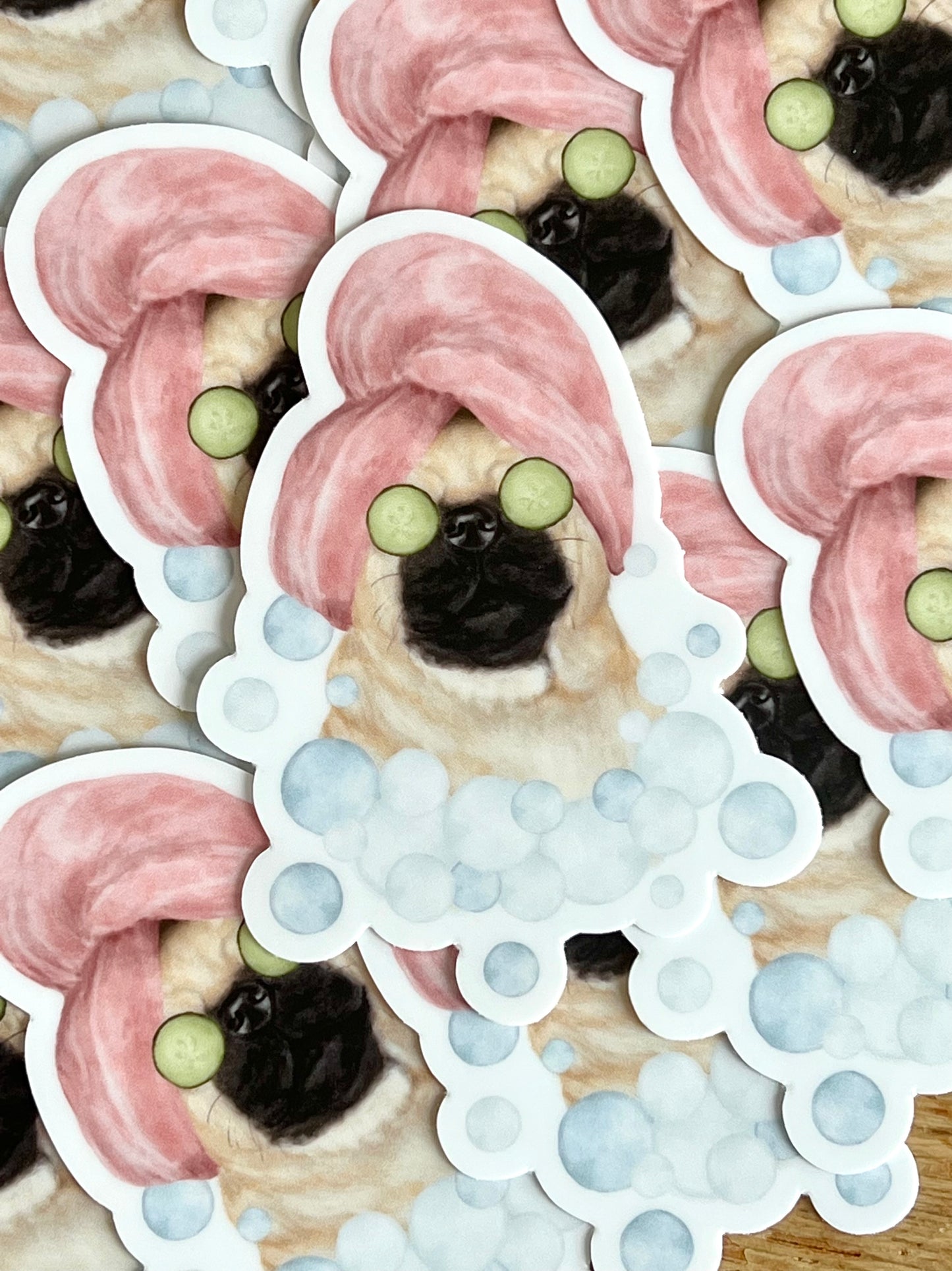 Spa Pug Sticker