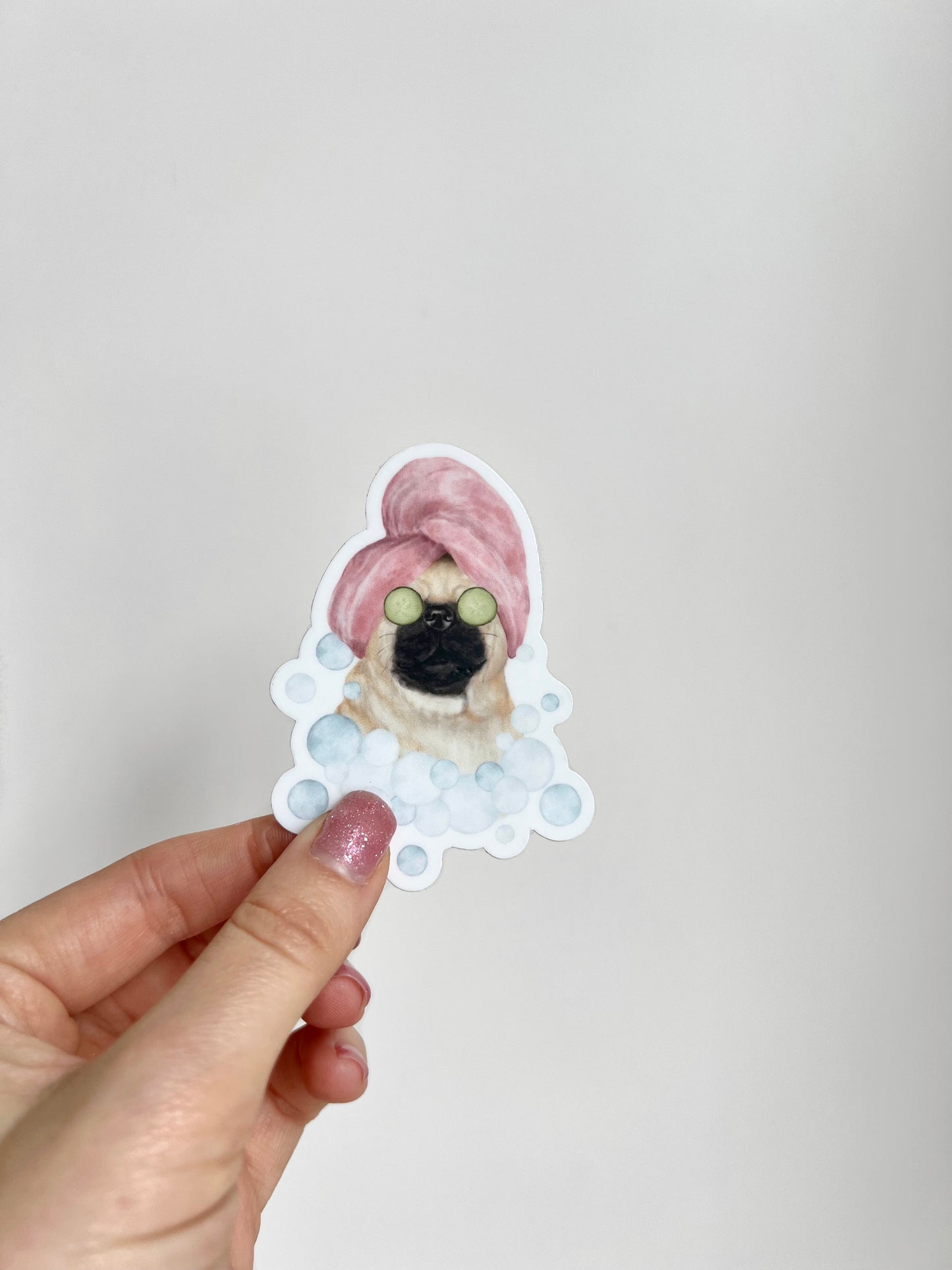 Spa Pug Sticker