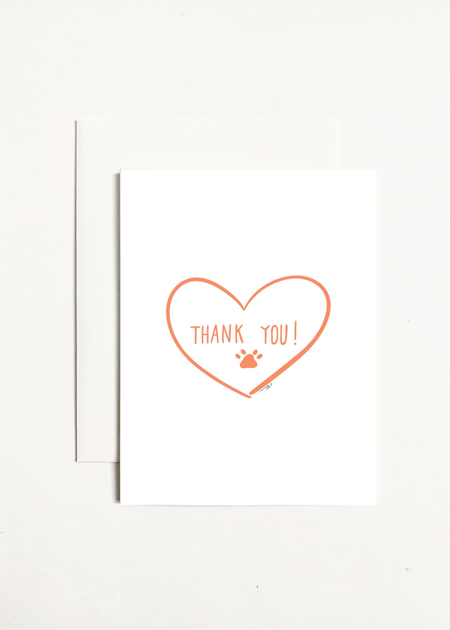 Thank You! - Heart With Paw Print