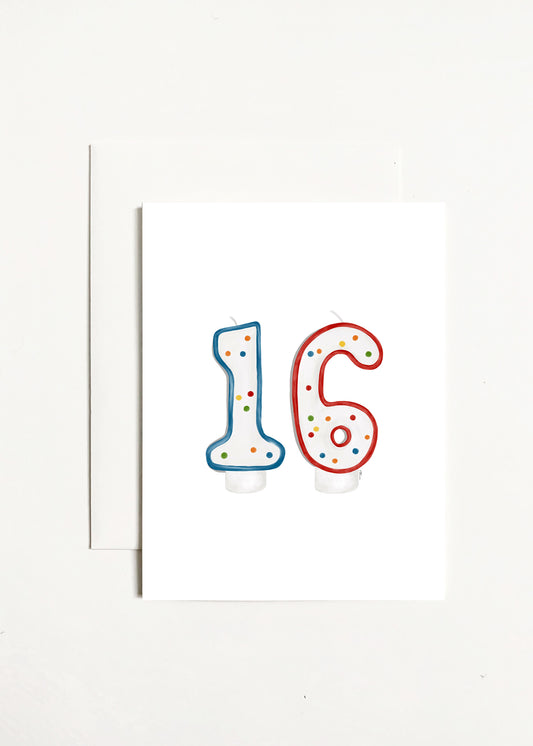 16 Birthday Candles - Blue and Red