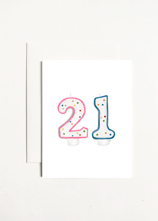 21 Birthday Candles - Pink and Blue