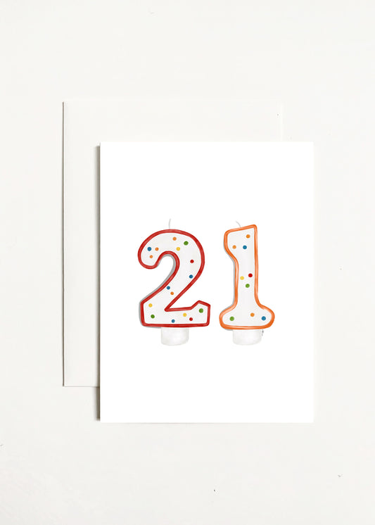 21 Birthday Candles - Red and Orange