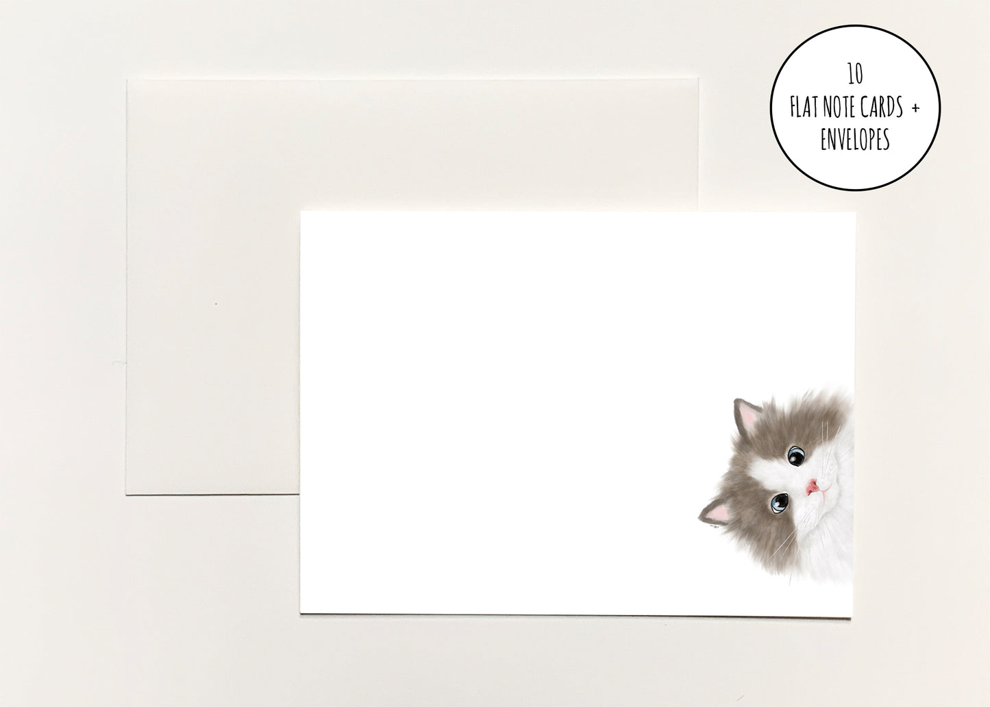 Peeping Cat Flat Notecards