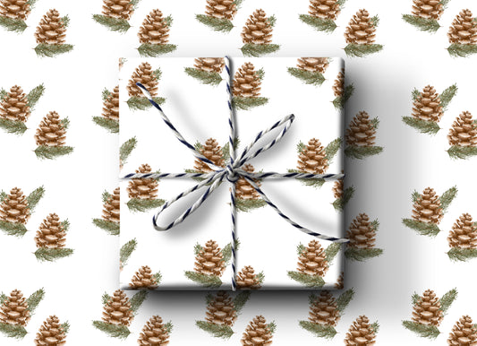 Holiday Pinecones Wrapping Paper