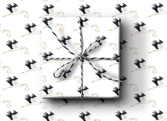 Baby Stork Wrapping Paper