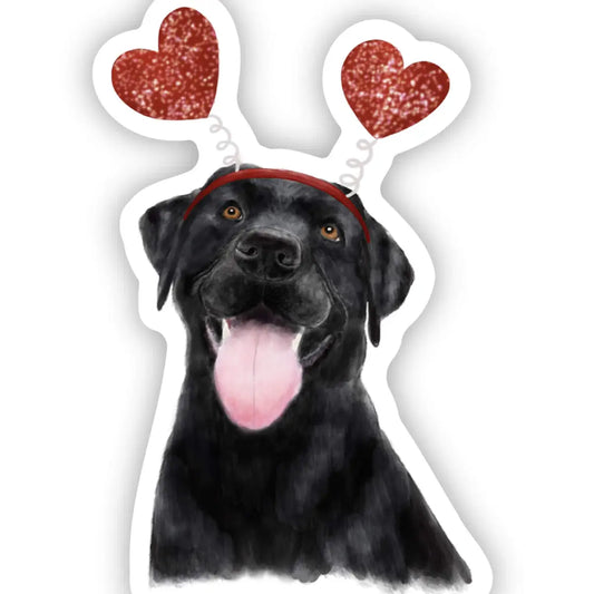 Valentine Black Lab Sticker