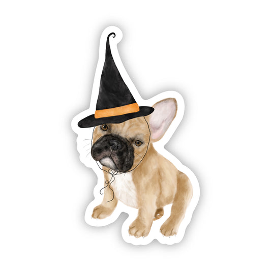 French Bulldog Witch Sticker