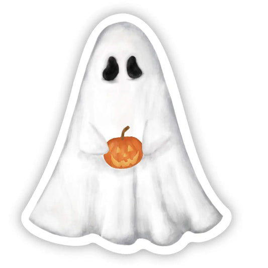 Ghost With Pumpkin Sticker