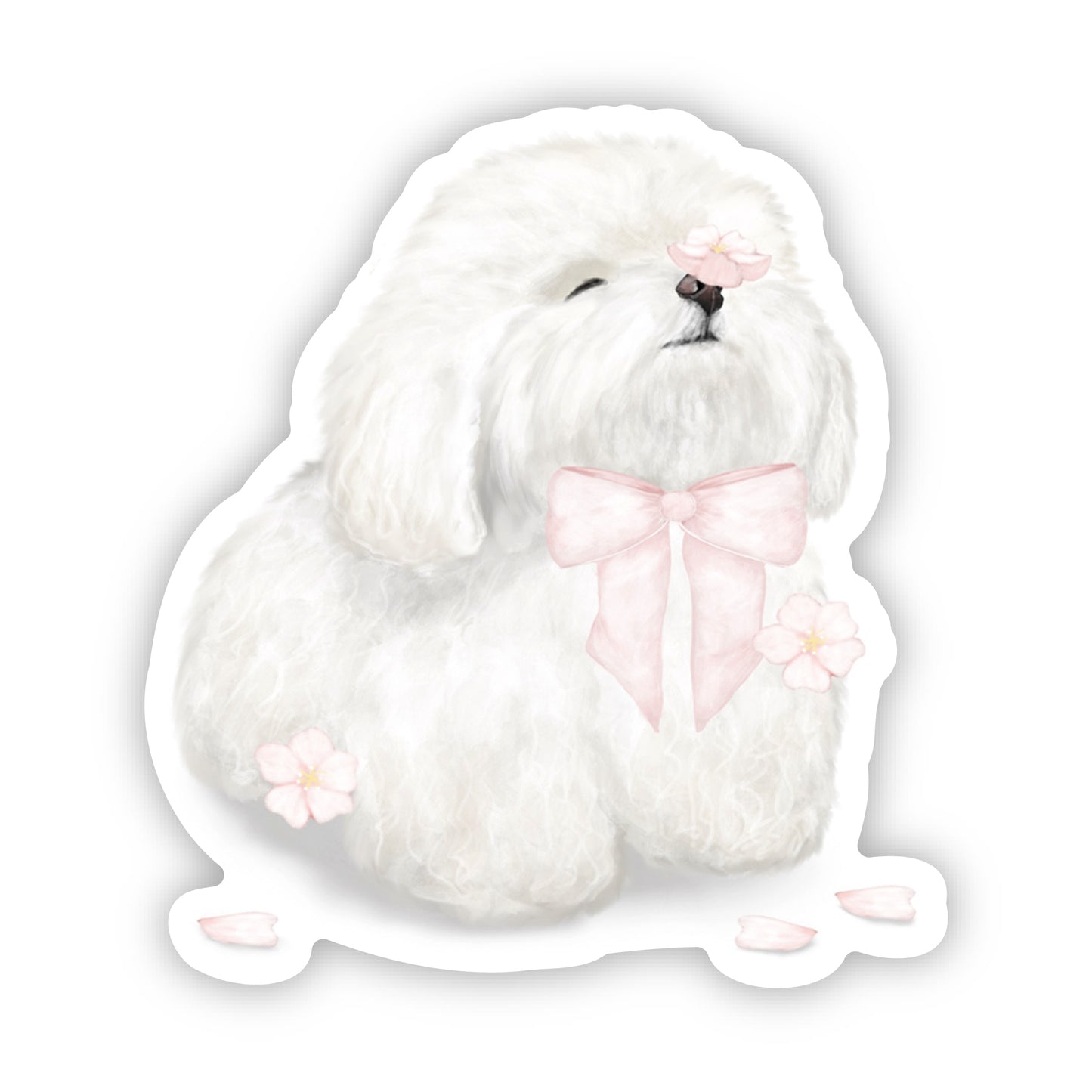 Sakura Bichon Sticker