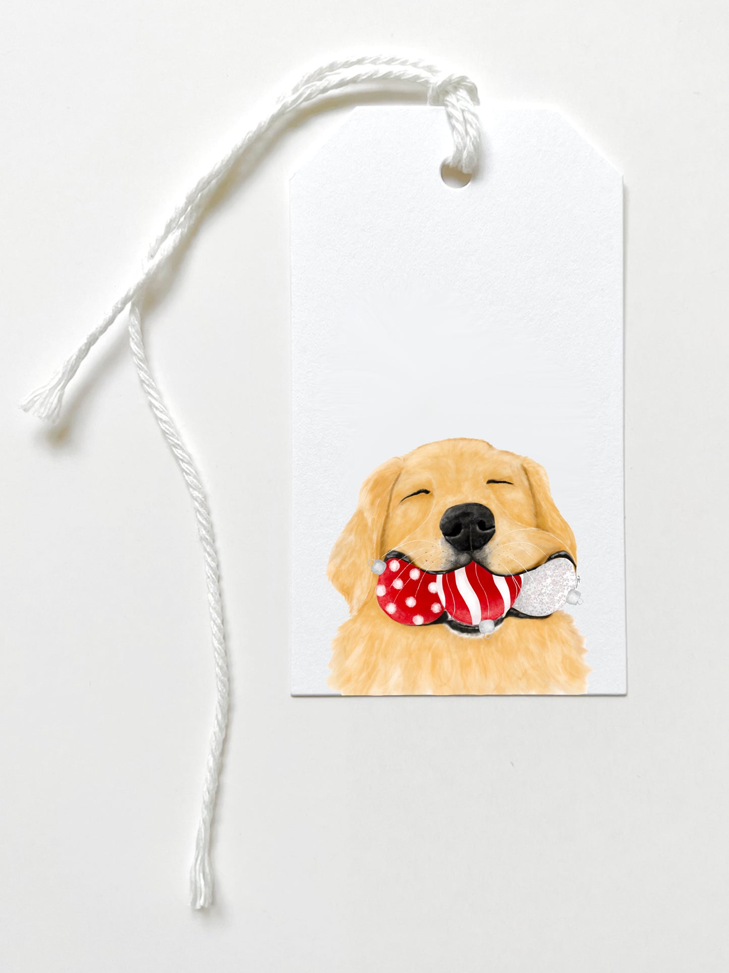 Golden Retriever With Christmas Ornaments
