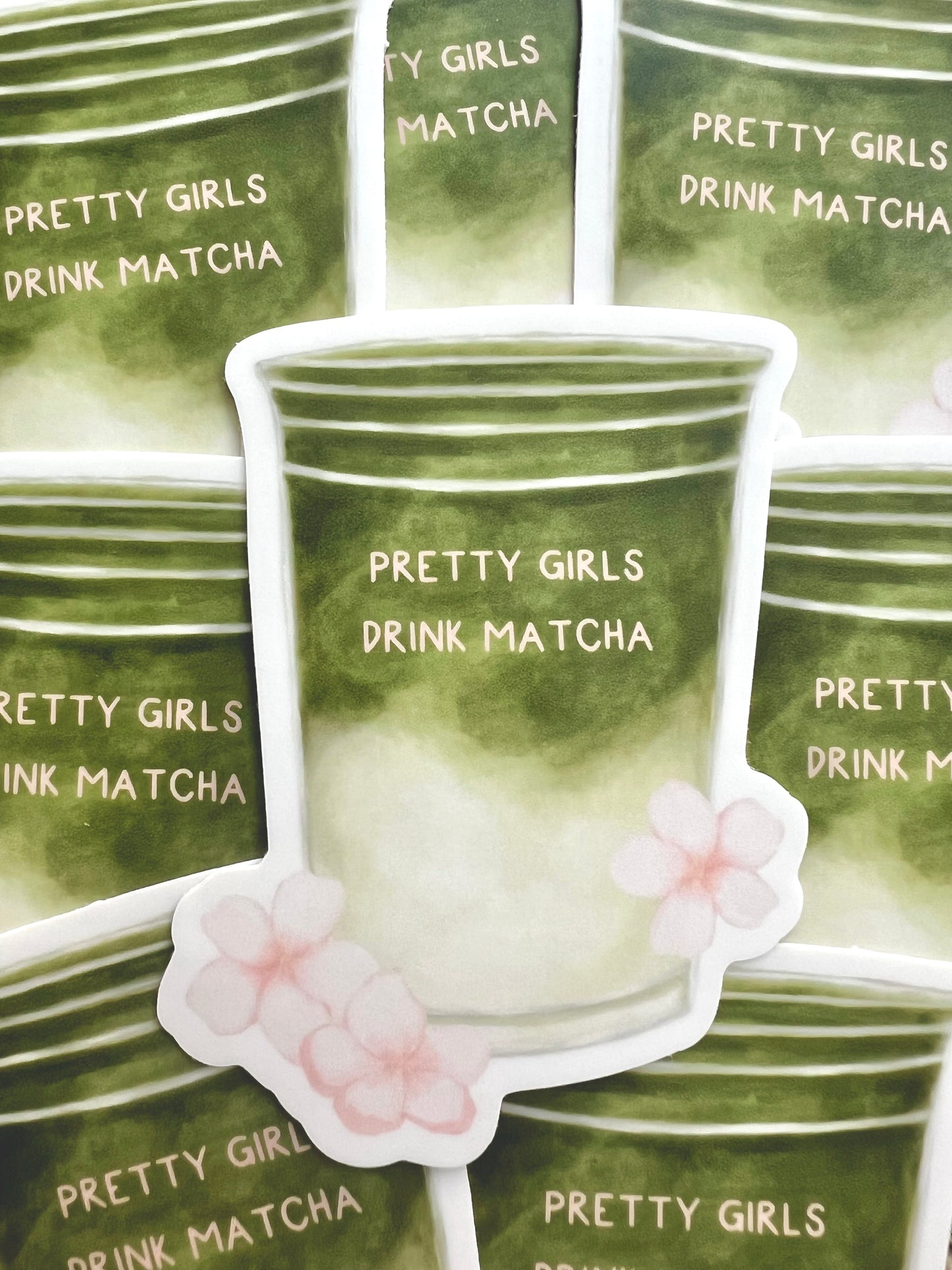 Pretty Girls Drink Matcha Sticker