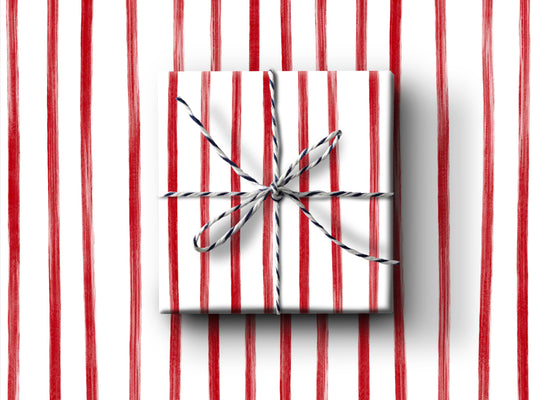 Red Stripes Wrapping Paper