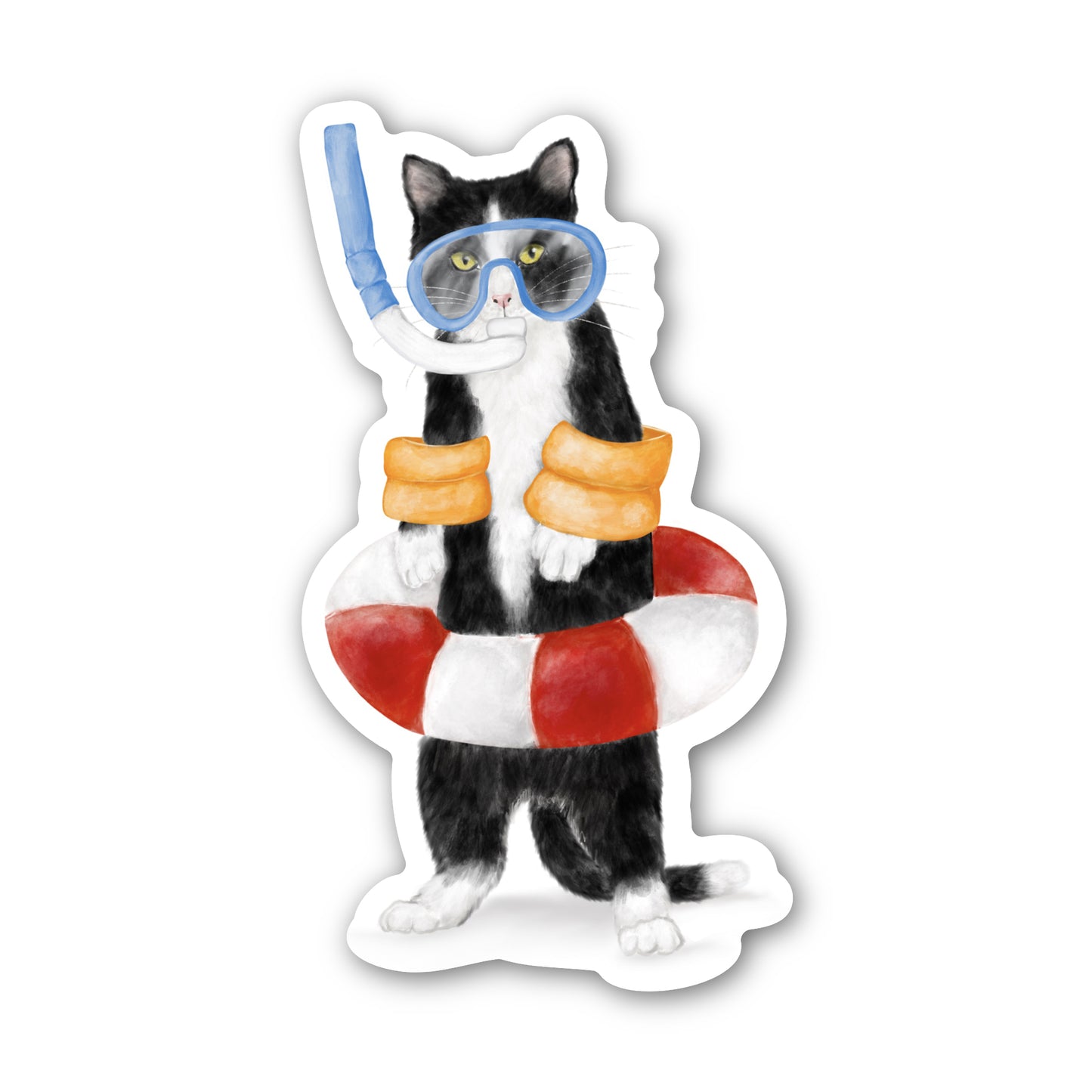 Snorkel Cat Sticker