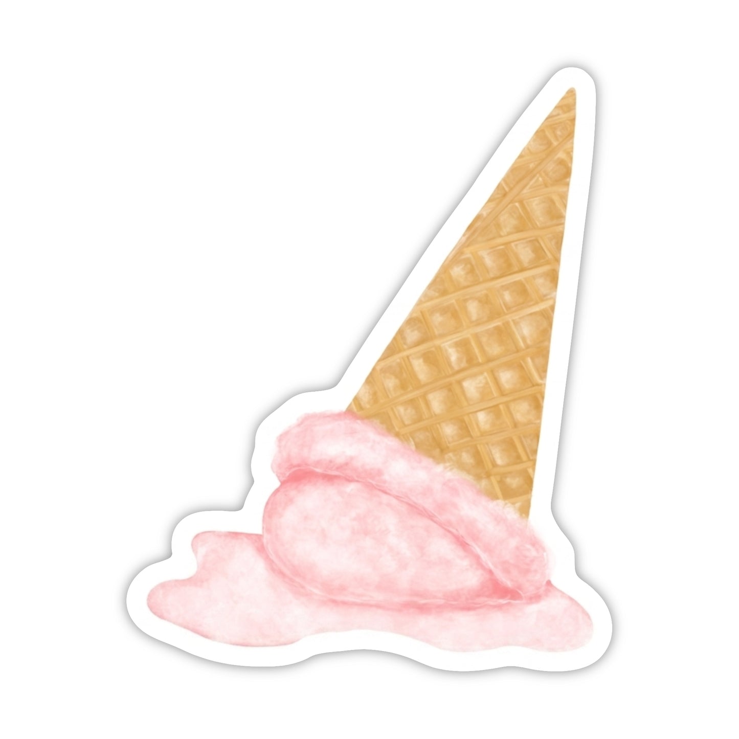 Melting Strawberry Ice Cream Cone Sticker