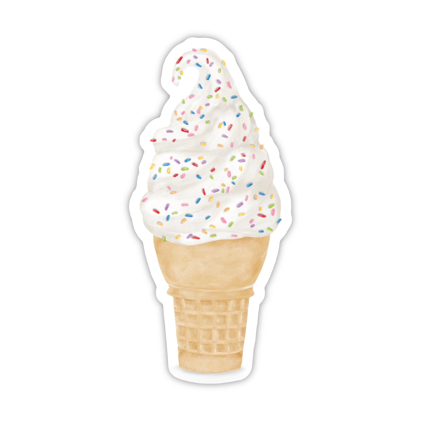 Vanilla Swirl Ice Cream Cone Sticker