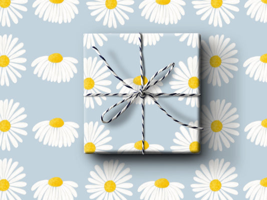 Blue Daisies Wrapping Paper