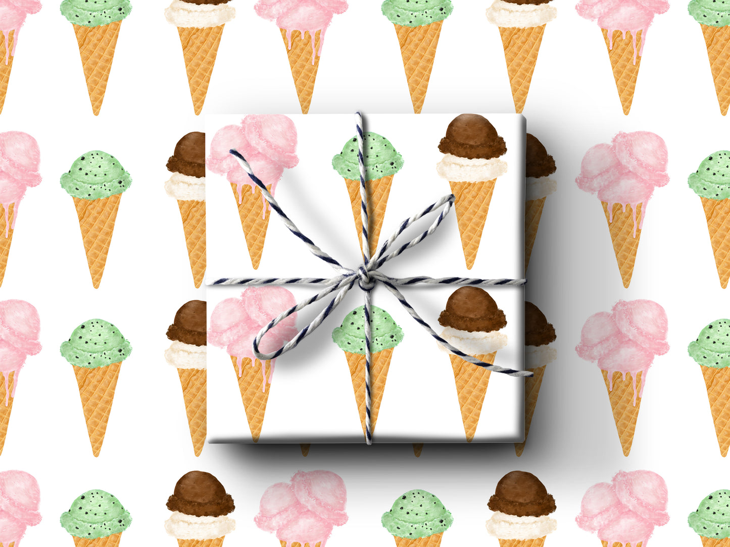 Ice Cream Cones Wrapping Paper