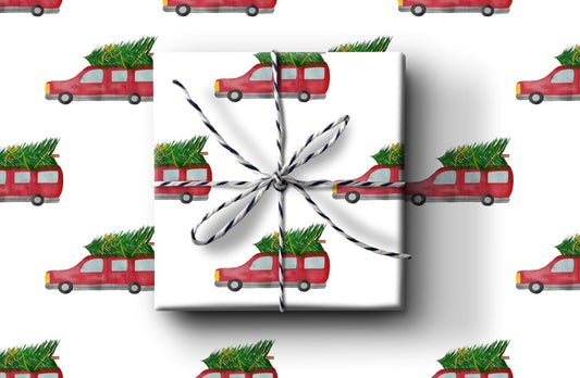 Red Car Wrapping Paper