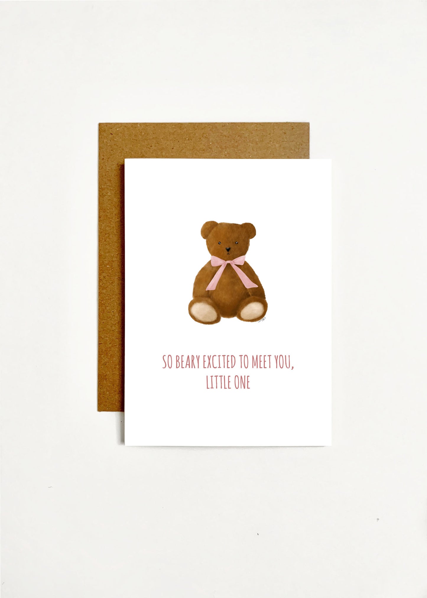 So Beary Excited To Meet You, Little One - Pink Ribbon