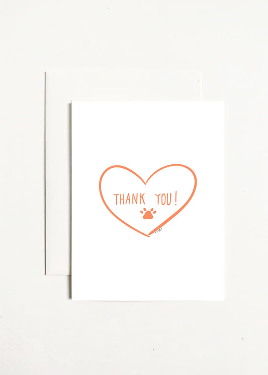 Thank You! - Heart With Paw Print