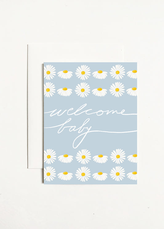 Welcome Baby - Blue Daisies